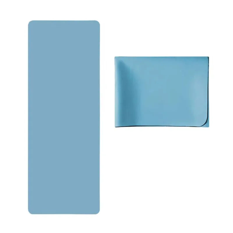 tapis yoga bleu clair rose pâle gris clair violet uni moderne minimaliste tpe 1.5mm