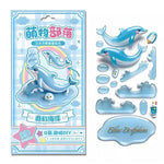 sticker 3d mignon dessin animé rose vert bleu blanc doré floral géométrique enfants classe