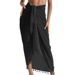 sarong élégant boho uni vert rose blanc noir tissu polyester rapide séchage tassel inclusion