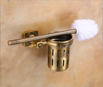 porte brosse wc bronze ornements floraux brosse aluminium pot rangement classique plaque noir