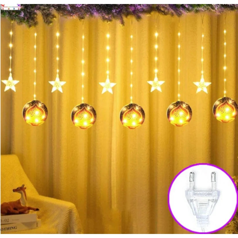 guirlande lumineuse multicolore mosaïque étoiles lunes mosquée décoration aïd intérieur extérieur