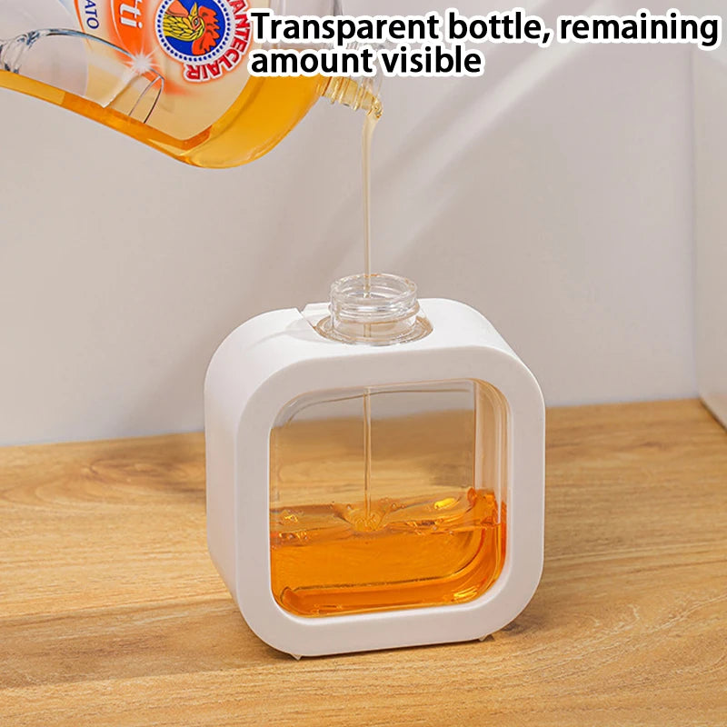 distributeur savon liquide portable orange blanc transparent moderne Pompe Couvercle Salle bains