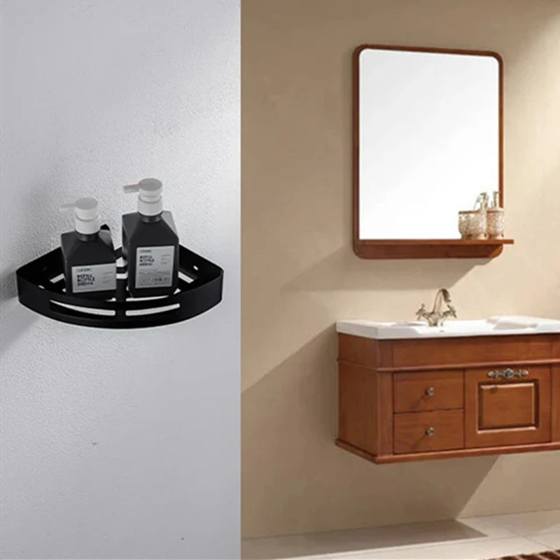 porte savon angle noir grille moderne vis fixations métal inoxydable
