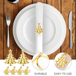 anneaux serviette arbre noël or vert argent décoration festive table hiver noël ornement métal