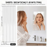 miroirs adhésifs rayures blanches modernes stickers muraux autocollants 10 pièces 30cm 2cm