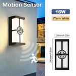 lampe murale led motion sensor ip65 abs contemporaine noire blanche 245mm 110mm 100mm