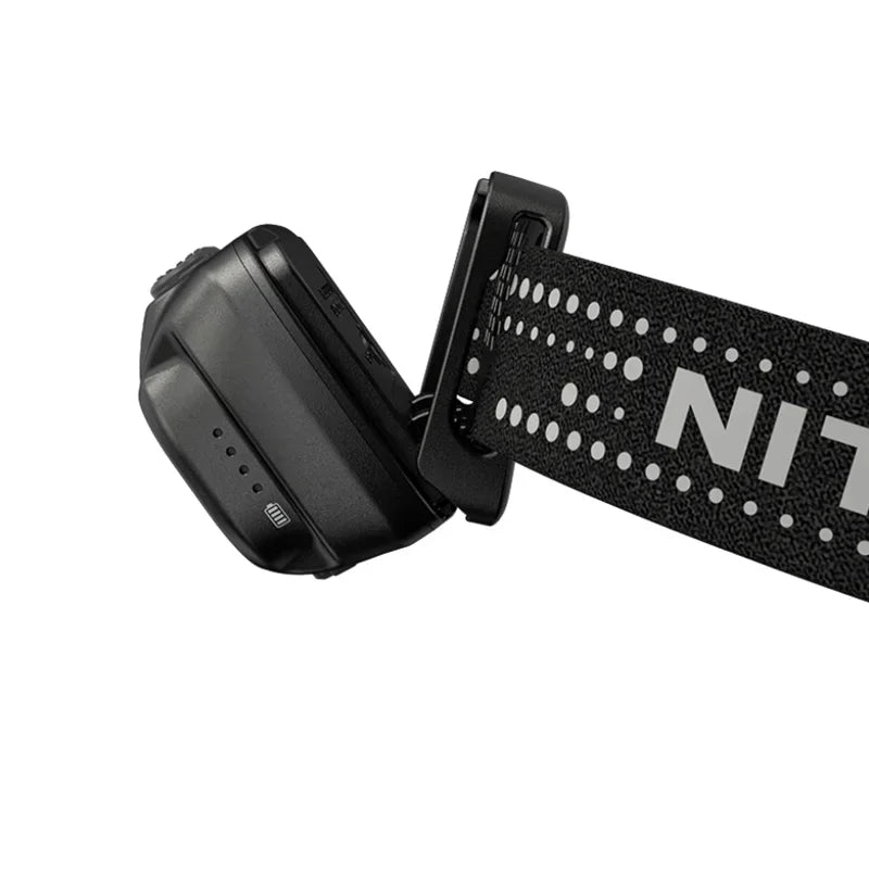 lampe frontale rechargeable led triple sortie usb noir sangle élastique 180 degrés