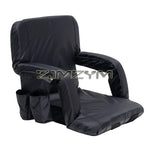 fauteuil pliable moderne gris tissu uni portable poches appui tête adjustableextérieurcamping