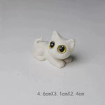 figurines chats miniature résine noir blanc yeux jaunes brillants cartoon mignon décoration erotiquecollector