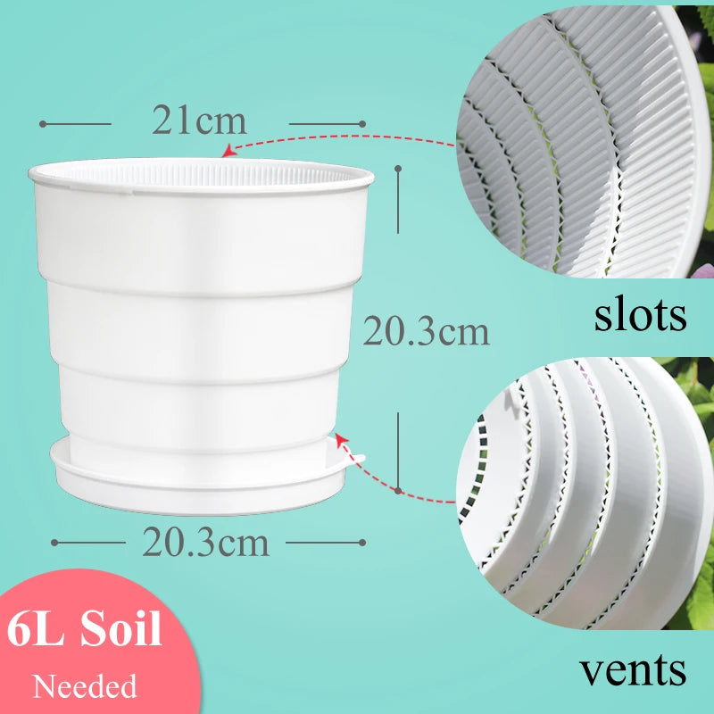 pot fleur plastique blanc rond perforé plantes vertes décoration maison moderne