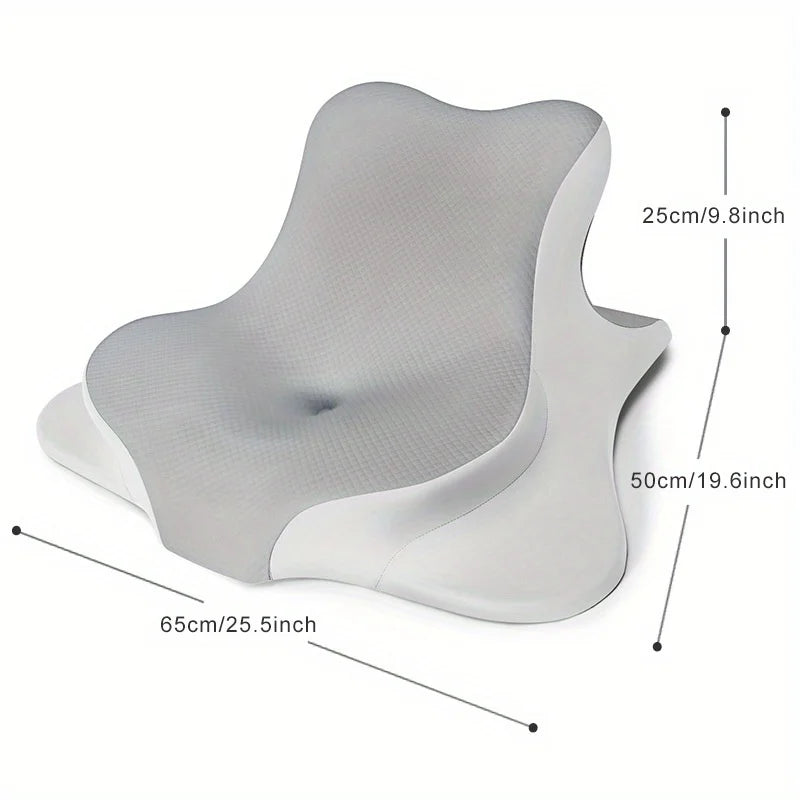 coussin ergonomique gris mousse mémoire forme tissu contemporain amovible lavable zipper haute qualité