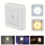 veilleuse led rectangle adhésive moderne capteur mouvement piles aaa blanc