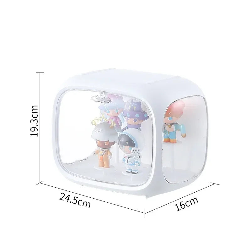 boîtes présentation transparentes modernes figurines blanc empilables rangement organisation jouets