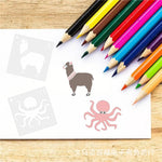 stencils animaux blancs stylisés bricolage peinture murale scrapbook coloration 36 pièces 10cm