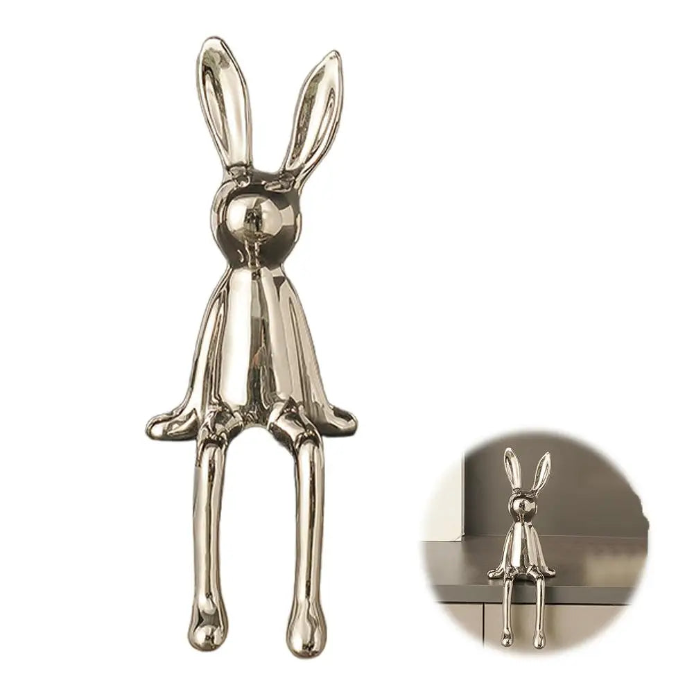 figurine céramique moderne blanc noir doré argenté pailleté minimaliste salon entrée armoire TV ornement