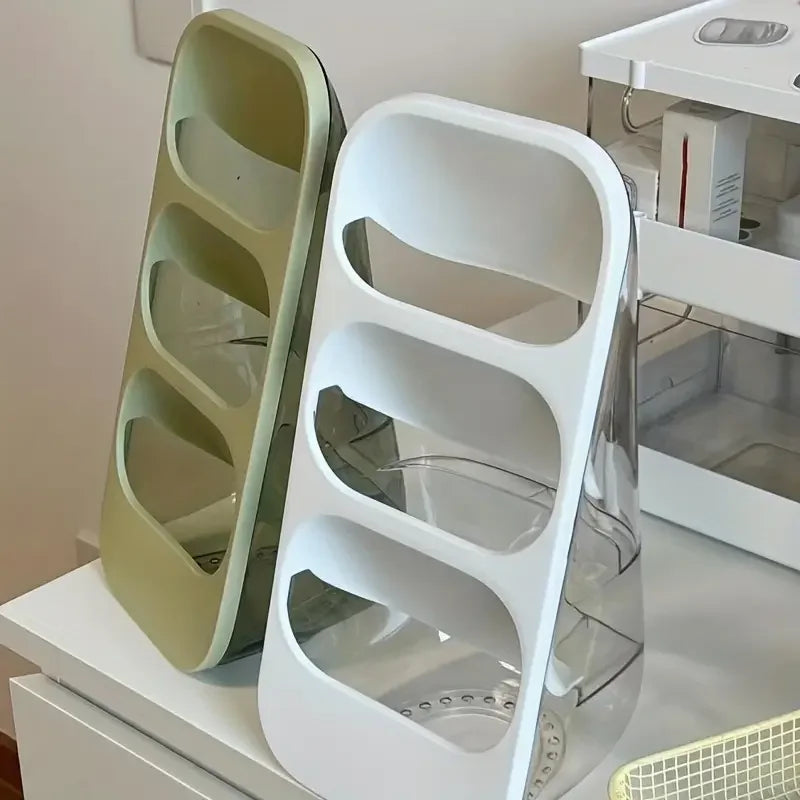 porte couverts transparent moderne gris vert rose cuillères fourchettes couteaux utilisation multiple réutilisable plastique