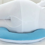 coussin soutien bleu clair anti décubitus coton polyester confortable ergonomique adhésif uni doux