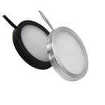 spot led rgbw ultra mince rond montage surface cuisine armoire bijoux blanc noir argent