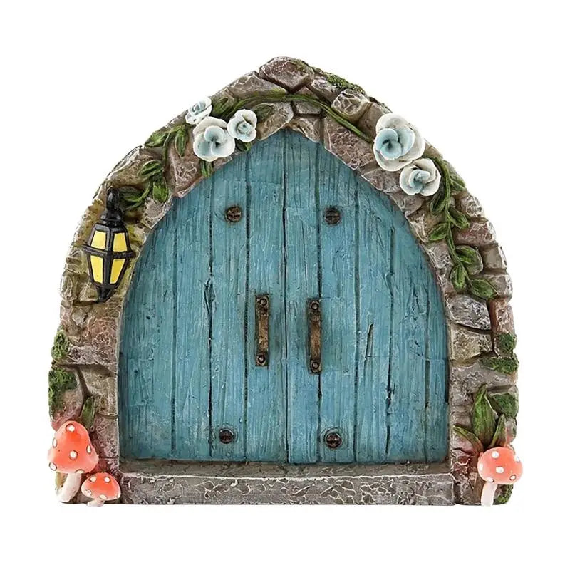 porte miniature artisanale résine couleurs rose bleu rouge motifs floraux trèfle celtique décoratif extérieur