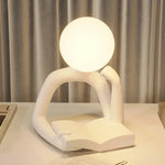 décoration moderne sculpture résine LED noir blanc lisse minimaliste table chambre