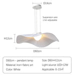 suspension lumineuse moderne blanche plissée opaque tringle led chambre salon