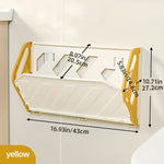 étagère pliable rangement chaussures moderne adhésif blanc jaune structure géométrique perforée fonctionnelle