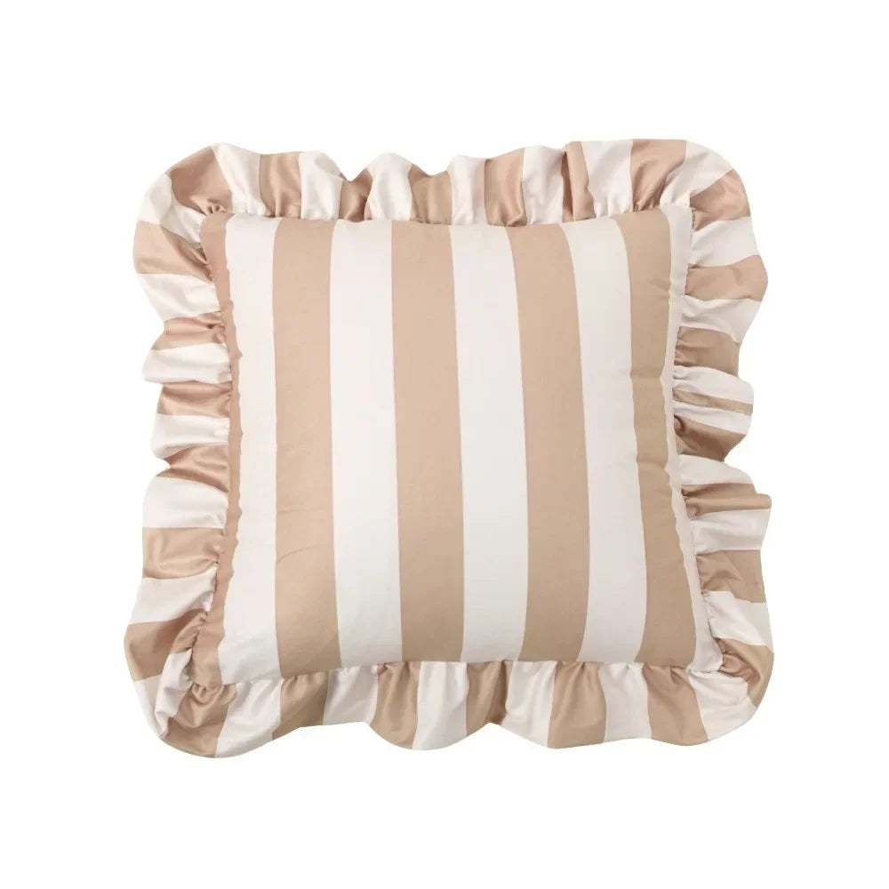 taie d'oreiller rayée vert rose polyester moderne adhésif lit chambre salon decoration 45cm 45cm