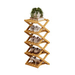 étagère pliable bois chaussures moderne réutilisable niveaux entrée couloir petit espace