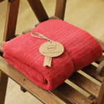 serviette bain microfibre rouge bleu gris jaune rose rayée absorbante rapide moderne douce