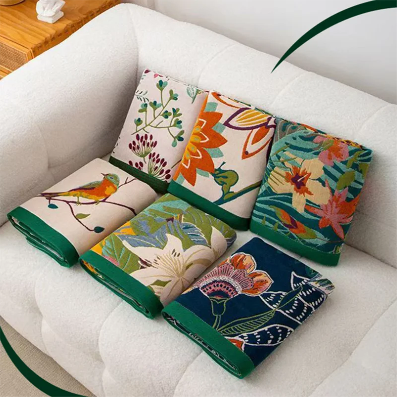 rideau moderne fleuri bleu marine bordure verte machine lavable