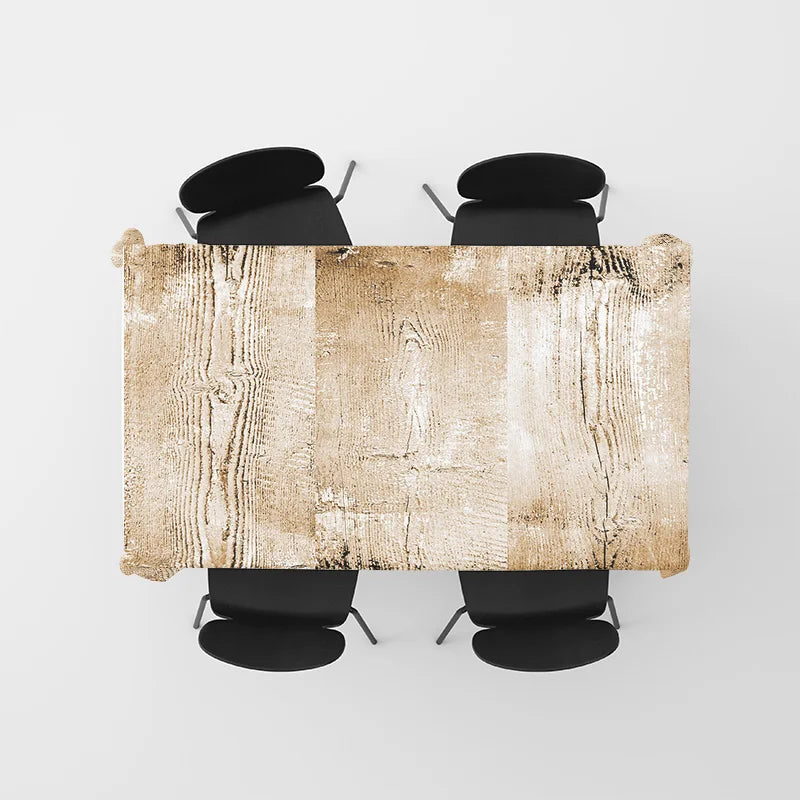 nappe table moderne rustique imitation bois beige marron blanc décoration mariage événementextérieur