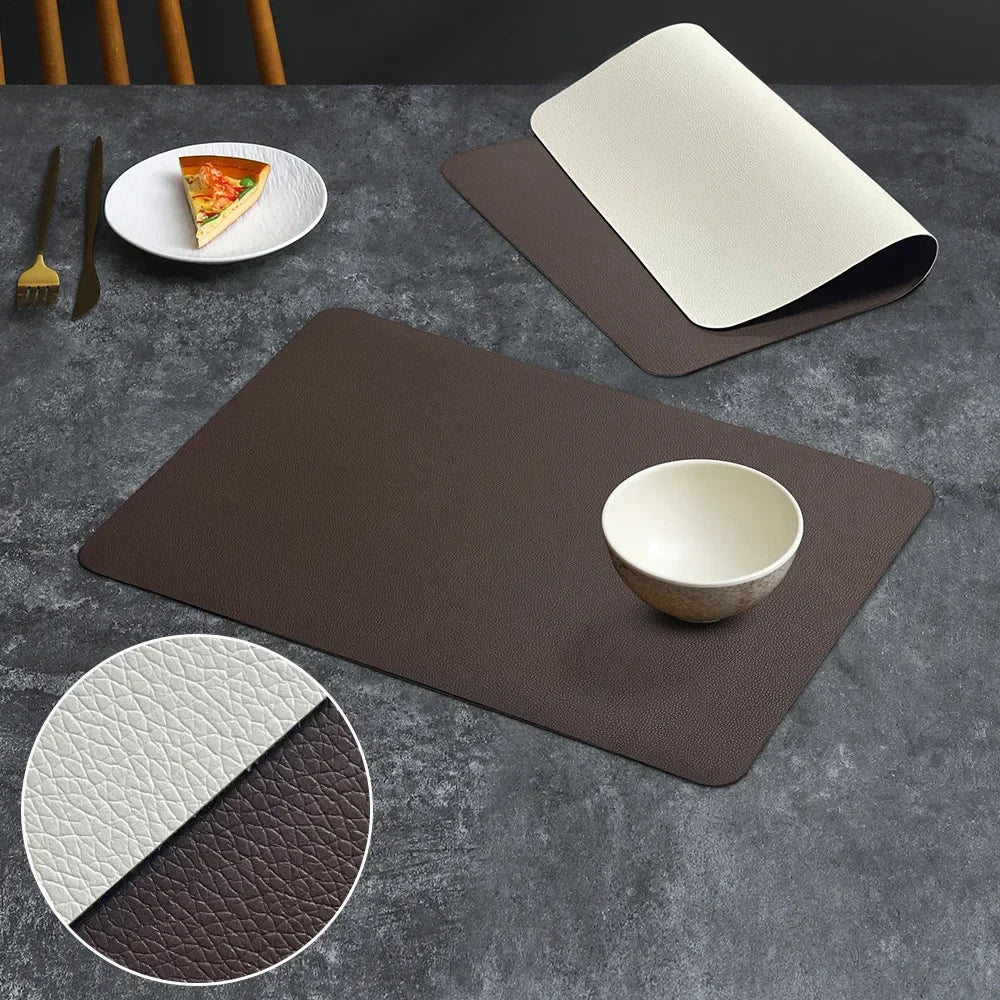 tapis table rectangulaire simili cuir moderne imperméable salle manger élégante
