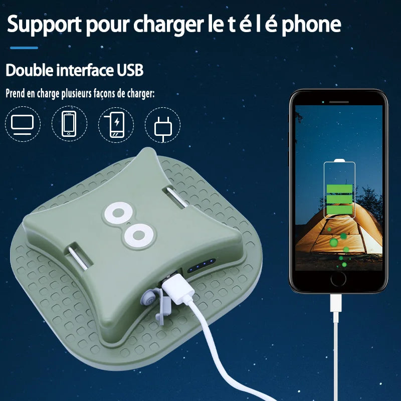 lampe camping vert led rechargeable aimant portable longue durée emergency