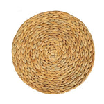 tapis table tissé motif géométrique simple couleur beige clair rustique naturel respectueux environnement 10cm