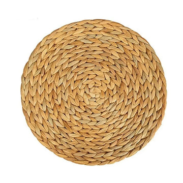 tapis table tissé motif géométrique simple couleur beige clair rustique naturel respectueux environnement 10cm