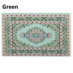 tapis traditionnel orné franges rose rouge bleu doré ciel bleu classique 10x17cm