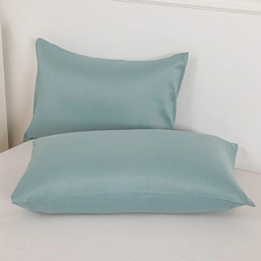 taies d'oreiller polyester non toxiques gris bleu blanc violet solides modernes hospitalières maison respectueuses