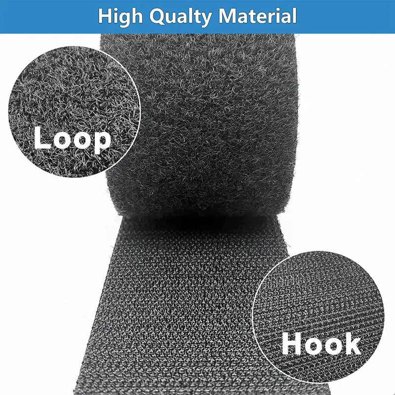 ruban adhésif velcro noir pratique texture velcro 10cm large 1m longueur utilitaire adhésif
