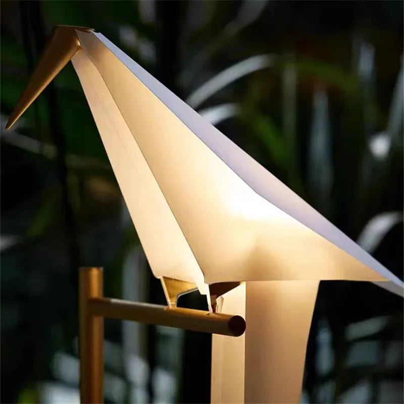 lampe poser or blanc origami moderne interrupteur tactile 10w led 249 2000lm