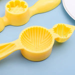 moule biscuits jaune divers motifs géométriques moderne poignée pâtisserie cuisson respectueux environnement