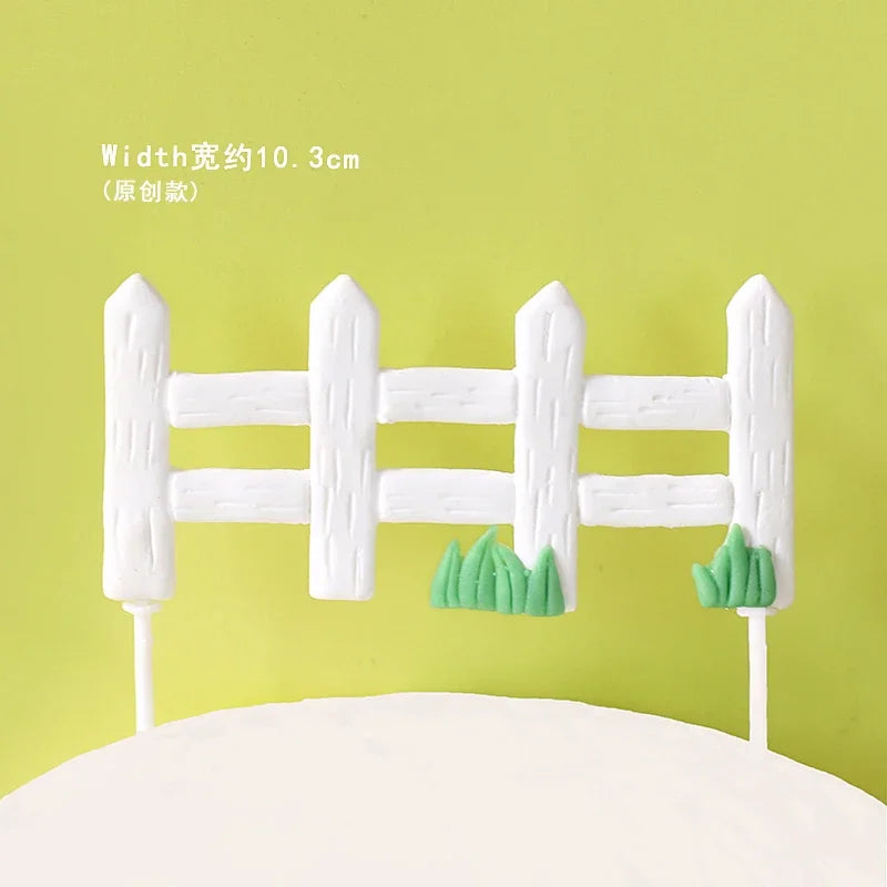 décoration gâteau anniversaire enfant porc mouton maison arbre champignon nuages train vert rouge