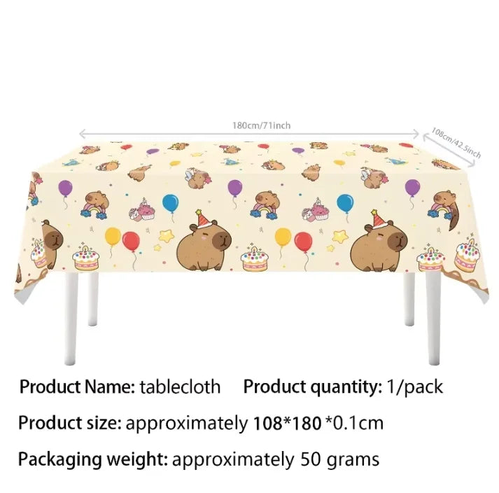 nappe table festive motif animaux couleurs vives bébé enfant deco occasionnelleecerueuils ballons gâteaux