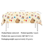nappe table festive motif animaux couleurs vives bébé enfant deco occasionnelleecerueuils ballons gâteaux