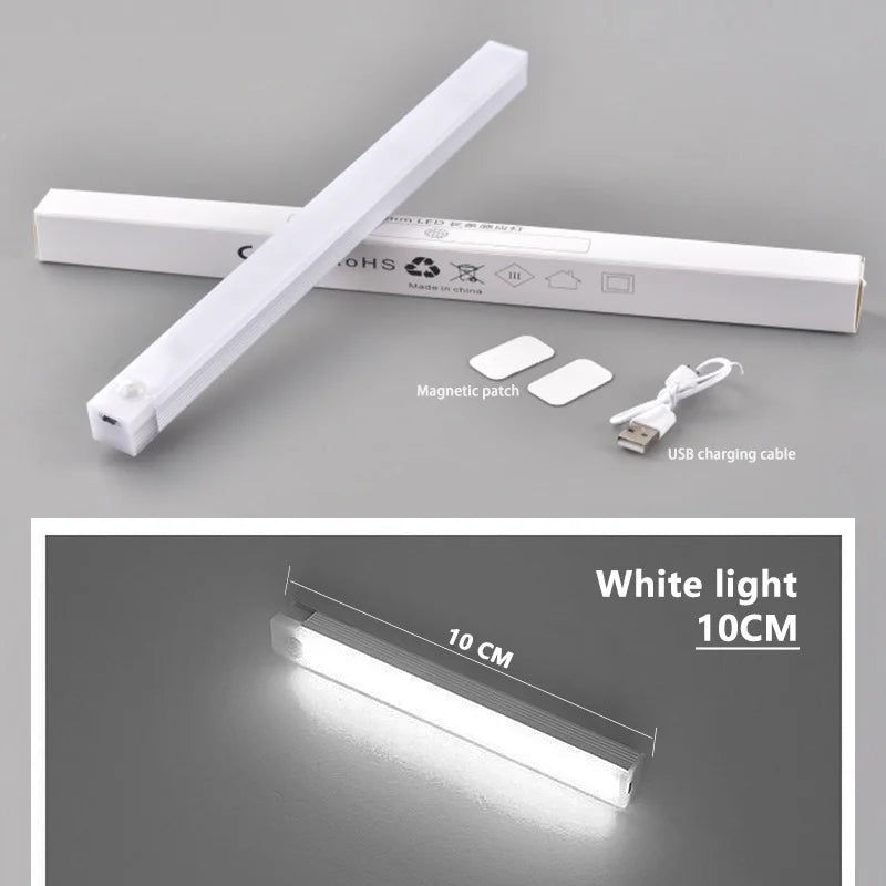lampe barre led rechargeable détecteur mouvement induction infrarouge portable blanc moderne 10cm 20cm 30cm