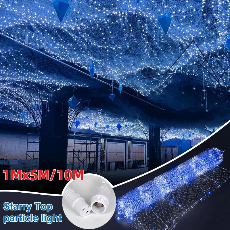 guirlande lumineuse bleu doré étoiles moderne adhésif connecteurs 10m 5m événements anniversaires fêtes noël