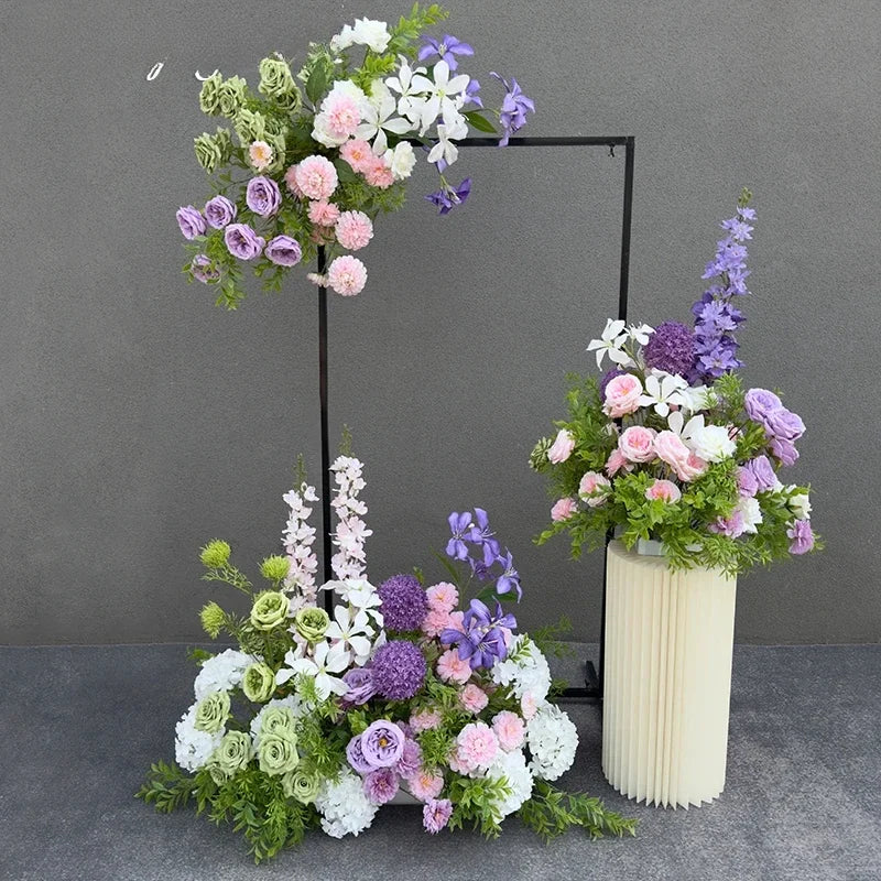 décoration mariage bouquet fleurs artificielles violet rose moderne extérieur anniversaire baby shower
