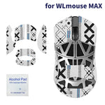 souris jeu antidérapante pads adhésifs géométriques noir blanc gris bleu rouge moderne ergonomique gaming