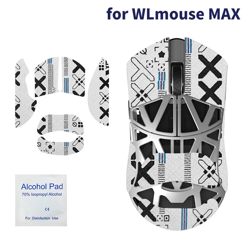 souris jeu antidérapante pads adhésifs géométriques noir blanc gris bleu rouge moderne ergonomique gaming