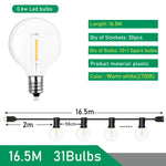 guirlande lumineuse extérieure 26m 50 led blanc doré moderne transparent
