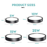 lampe led 5w 10w 15w 25w noir blanc moderne surface vis fixée abat jour